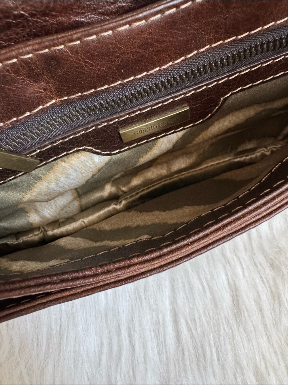Roberto Cavalli Brown Western Studded Leather Mini Bag - Picture 5 of 9